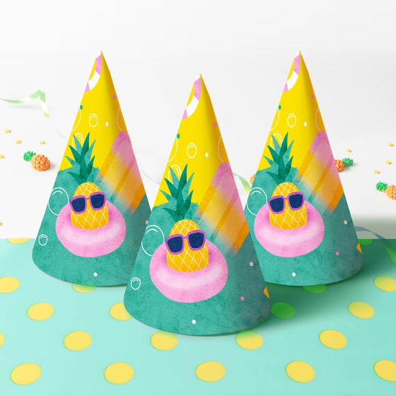 Pool Party Birthday Party Hat Instant Download Printable Etsy