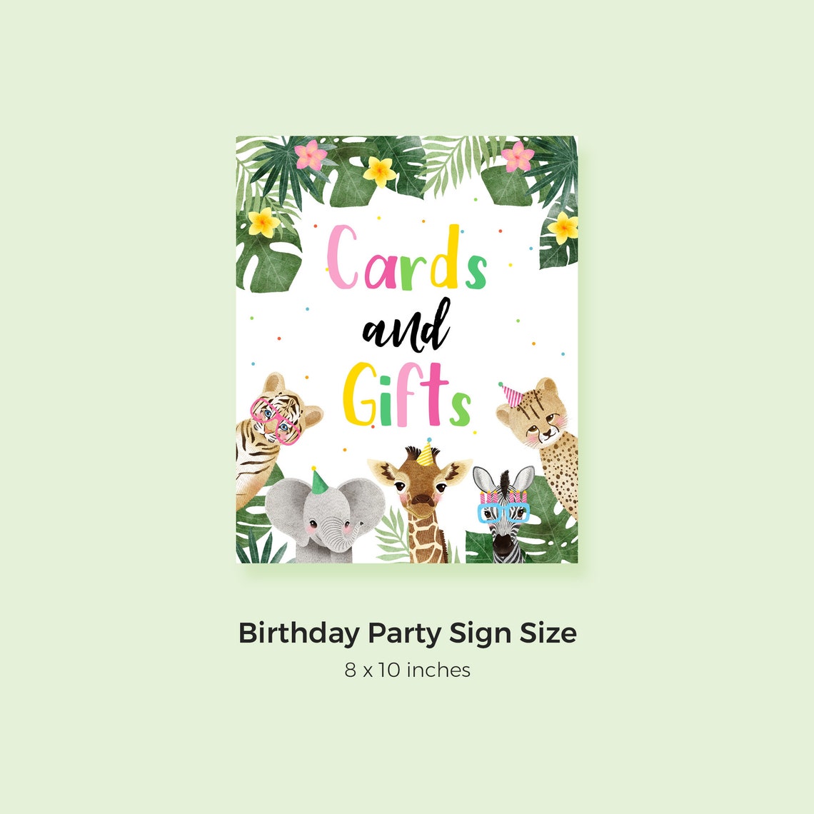 Printable Party Animals Birthday Sign Instant Download Jungle | Etsy
