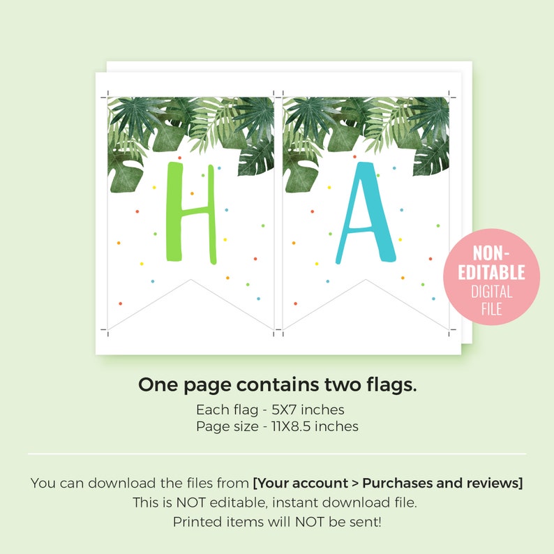 Printable Party Animals Happy Birthday Banner Template Instant - Etsy
