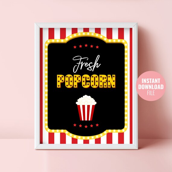 Printable Movie Night Birthday Sign Instant Download Birthday - Etsy