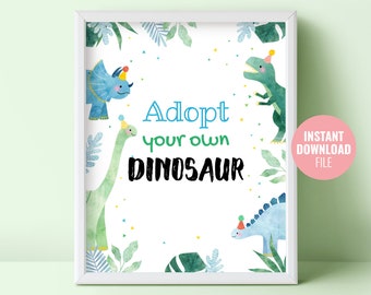 Printable Dinosaur Birthday Sign Instant Download, Dinosaur Theme Party, Tyrannosaurus T-Rex Birthday Party Table Decoration Sign, BD013