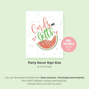 Printable Watermelon Birthday Sign Instant Download, Watermelon Theme ...