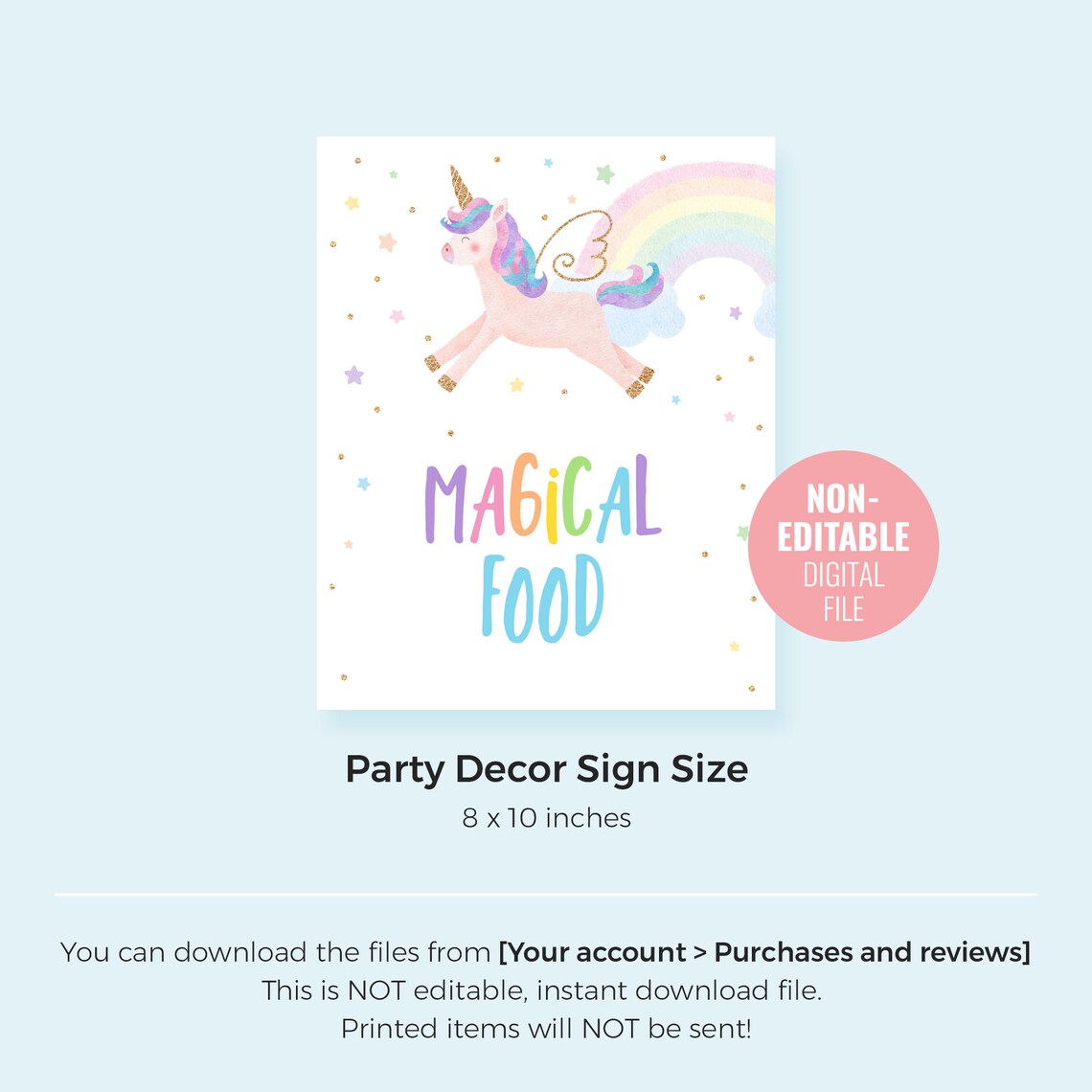 Printable Unicorn Birthday Sign Instant Download Magical | Etsy Canada