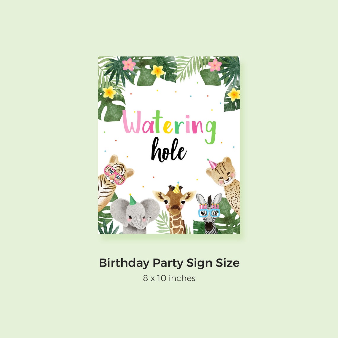 Printable Party Animals Birthday Sign Instant Download Jungle | Etsy