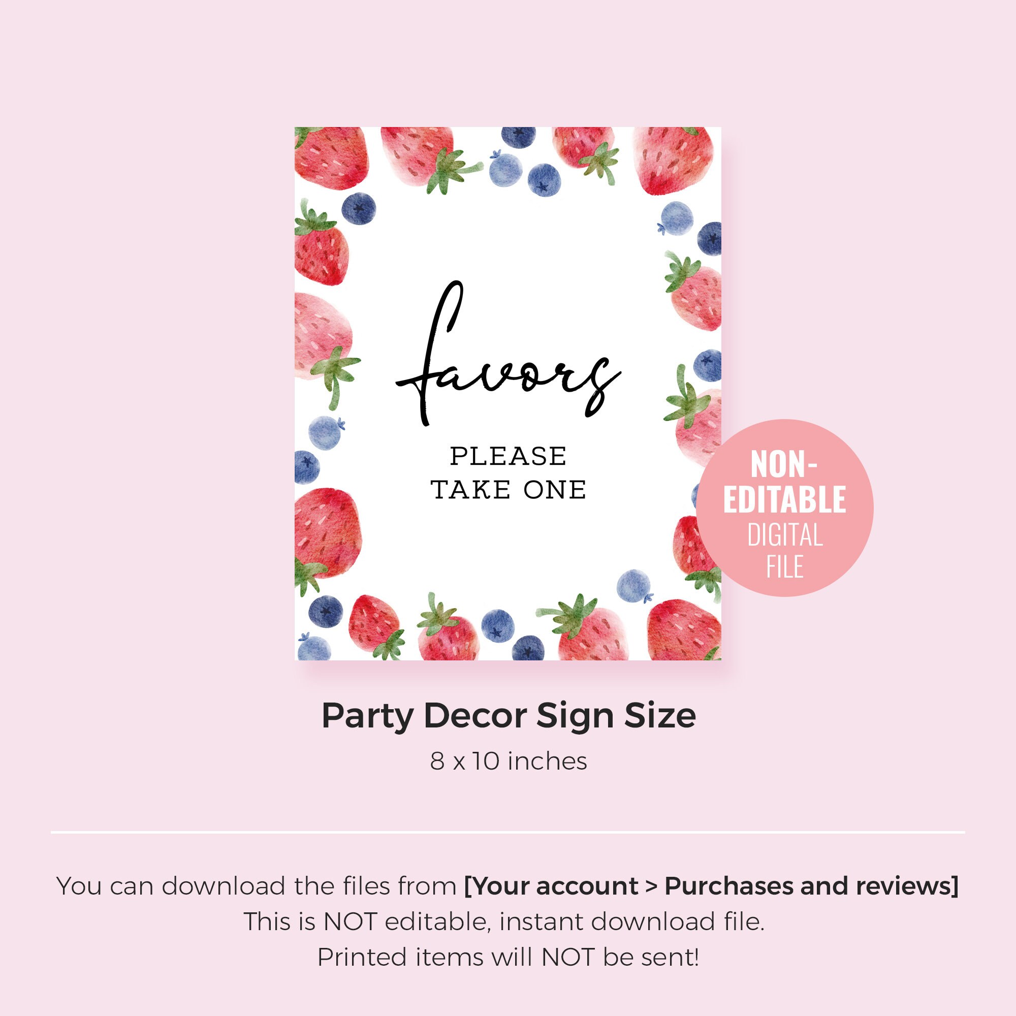 Printable Strawberry Birthday Sign Berry First Strawberry - Etsy