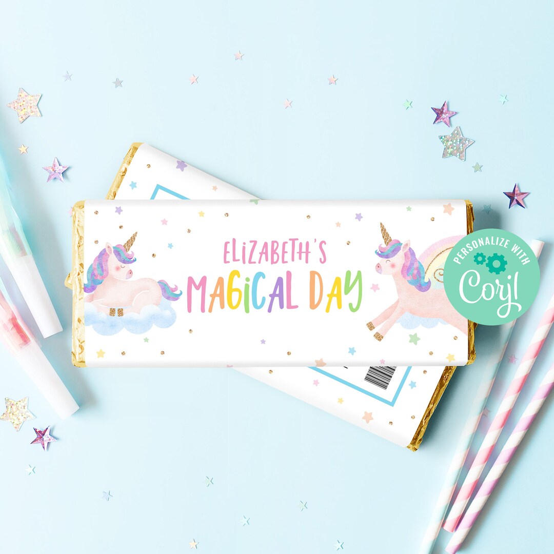 Editable Unicorn Candy Bar Wrapper Template Instant Download, Printable ...