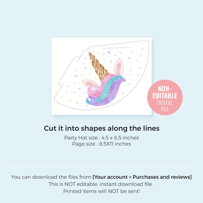 Printable Unicorn Birthday Party Hat Instant Download Magical - Etsy