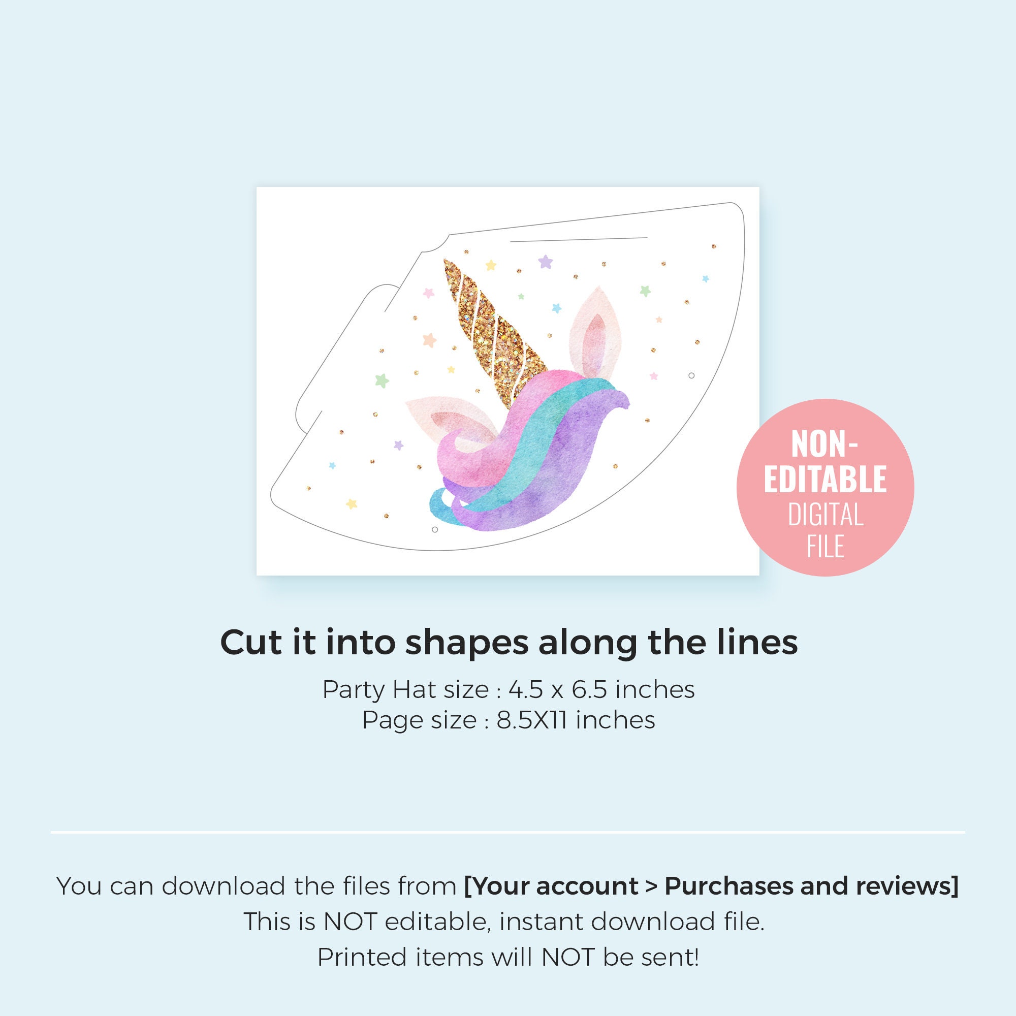 Printable Unicorn Birthday Party Hat Instant Download Magical - Etsy