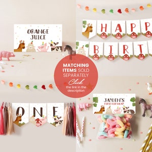 Printable Farm Animals Birthday Party Hat Instant Download, Red ...