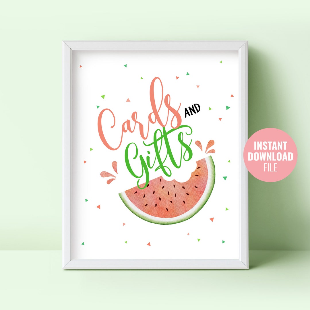 Printable Watermelon Birthday Sign Instant Download, Watermelon Theme ...