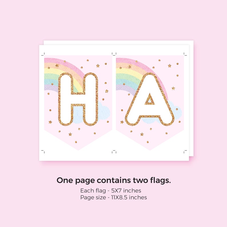 Printable Unicorn Birthday Banner Template Instant Download | Etsy