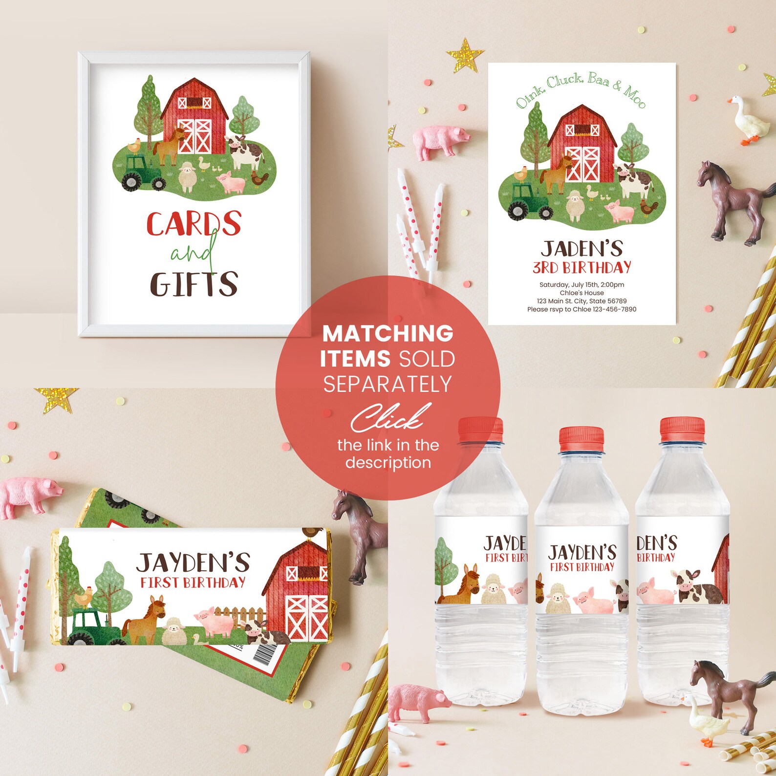 Printable Farm Animals Happy Birthday Banner Template Instant - Etsy