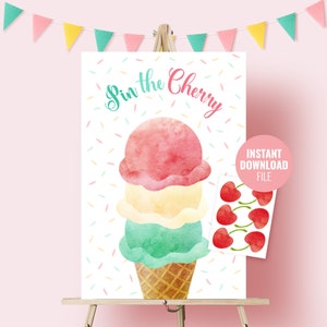 Printable Pin the Cherry Birthday Party Game Instant Download, Here's ...