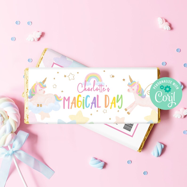 Editable Unicorn Candy Bar Wrapper Template Instant Download - Etsy