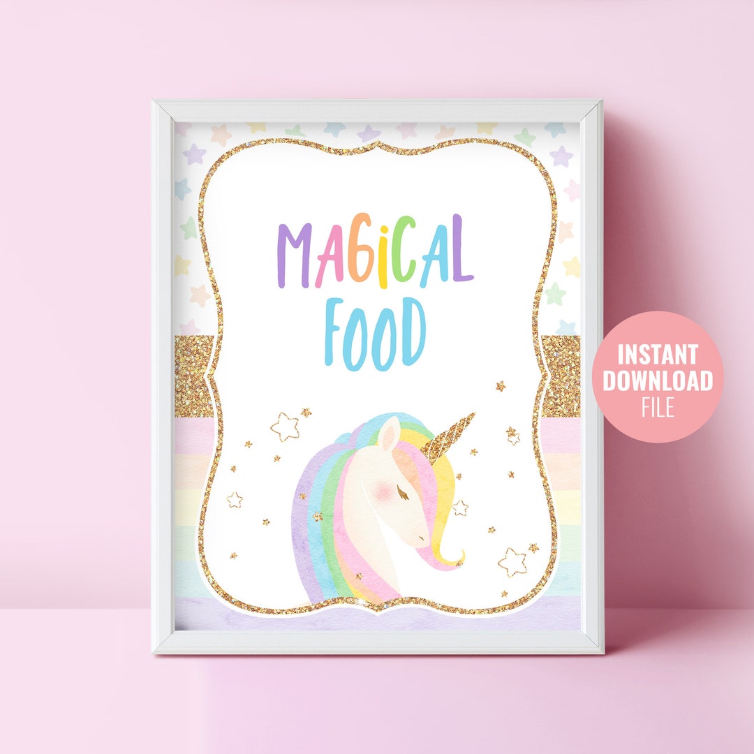 Printable Unicorn Birthday Sign Instant Download, Magical Birthday ...