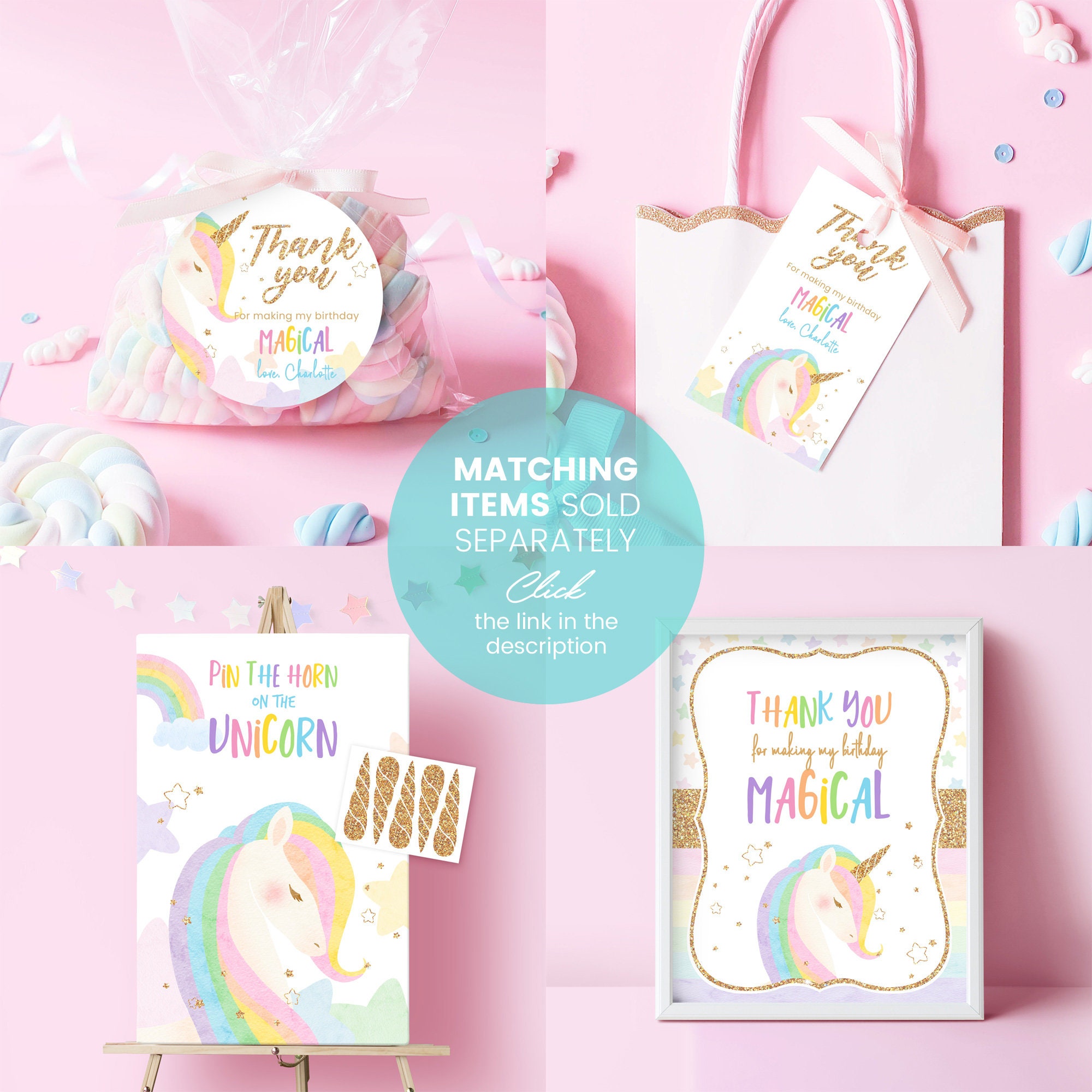 printable unicorn birthday party hat instant download magical etsy