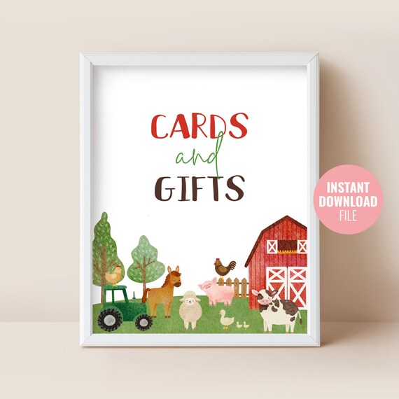 Printable Farm Animals Birthday Sign Instant Download Red - Etsy