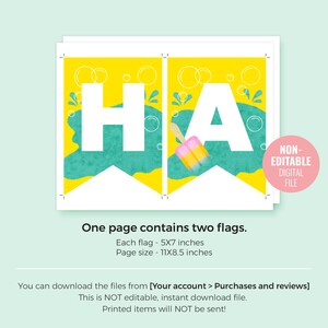 Printable Pool Party Birthday Banner Instant Download | Etsy