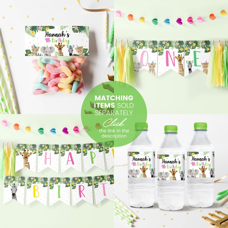 Printable Party Animals Birthday Hat Instant Download Jungle | Etsy