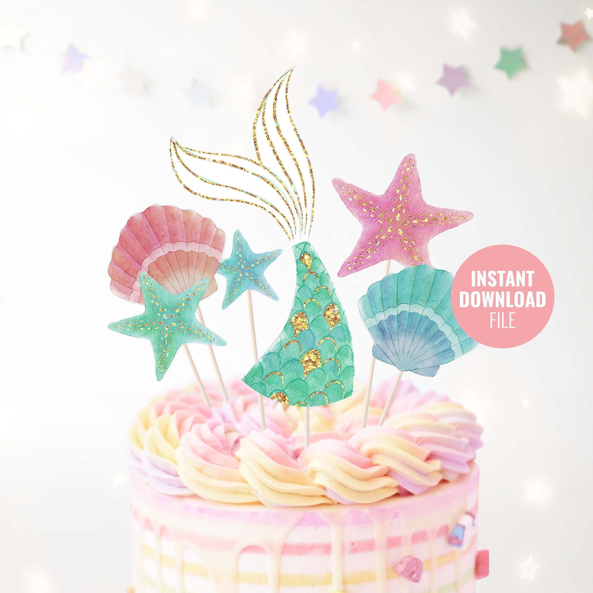 MERMAID WISHES CAKE CANDLE ~ Birthday Party Supplies Decoration Cupcake Summer MERMAID WISHES CAKE CANDLE ~ Birthday Party Supplies Decoration Cupcake Summer
