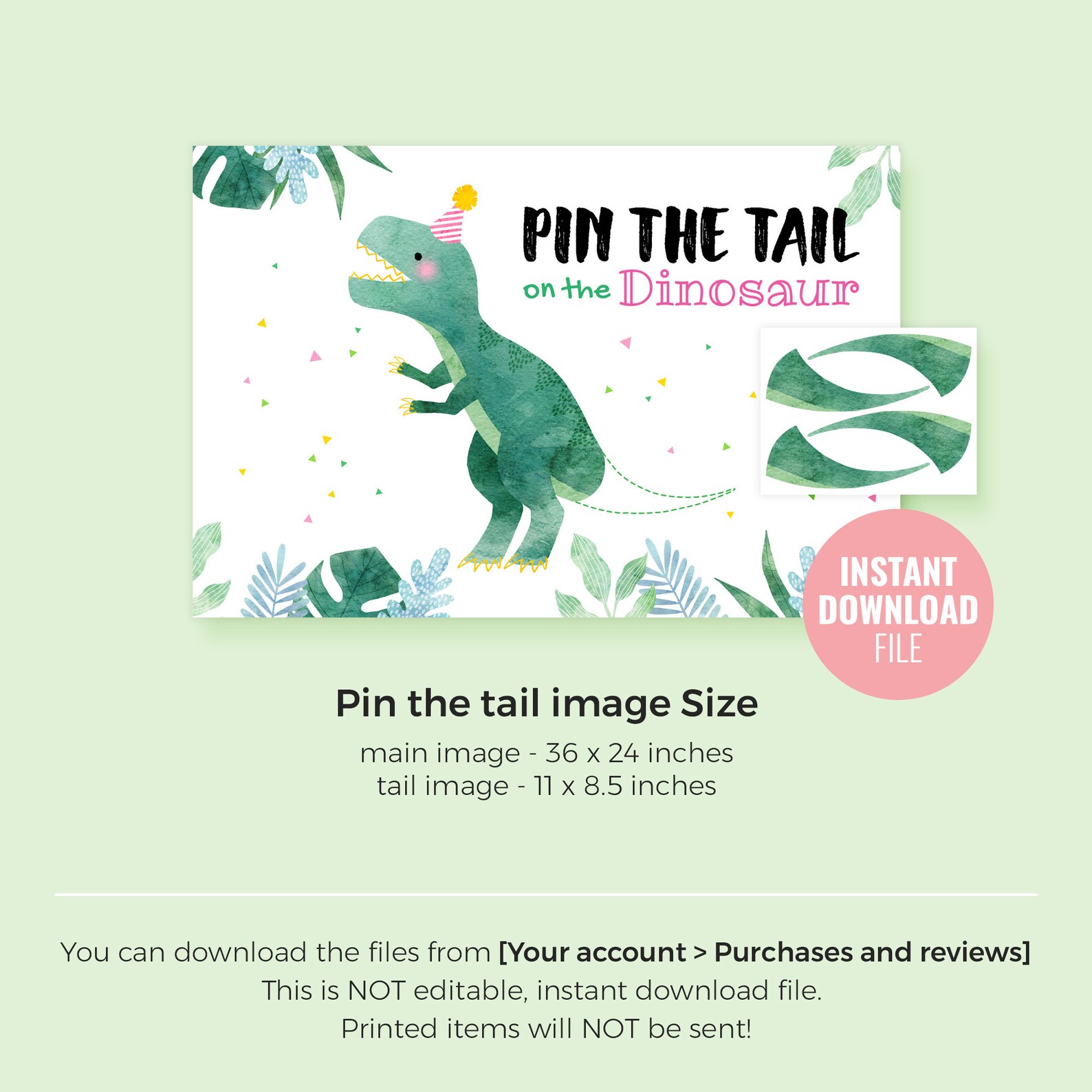Printable Pin the Tail Birthday Party Game Instant Download - Etsy