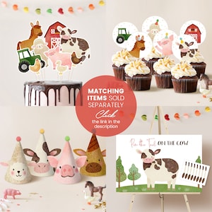 Printable Farm Animals Birthday Party Hat Instant Download, Red ...