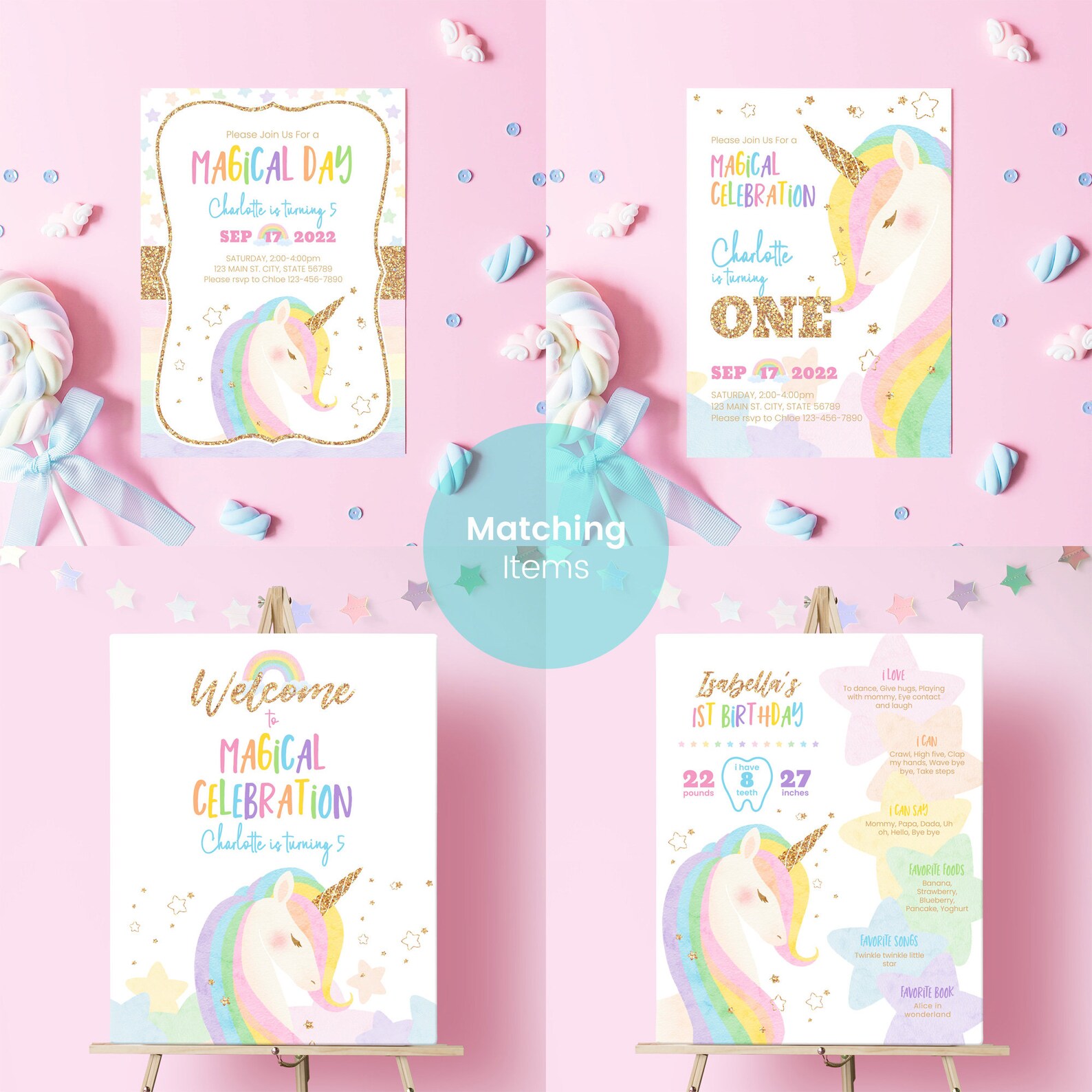 Printable Unicorn Birthday Banner Template Instant Download | Etsy