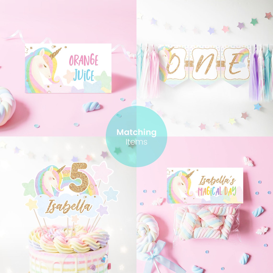 Printable Unicorn Birthday Banner Template Instant Download | Etsy