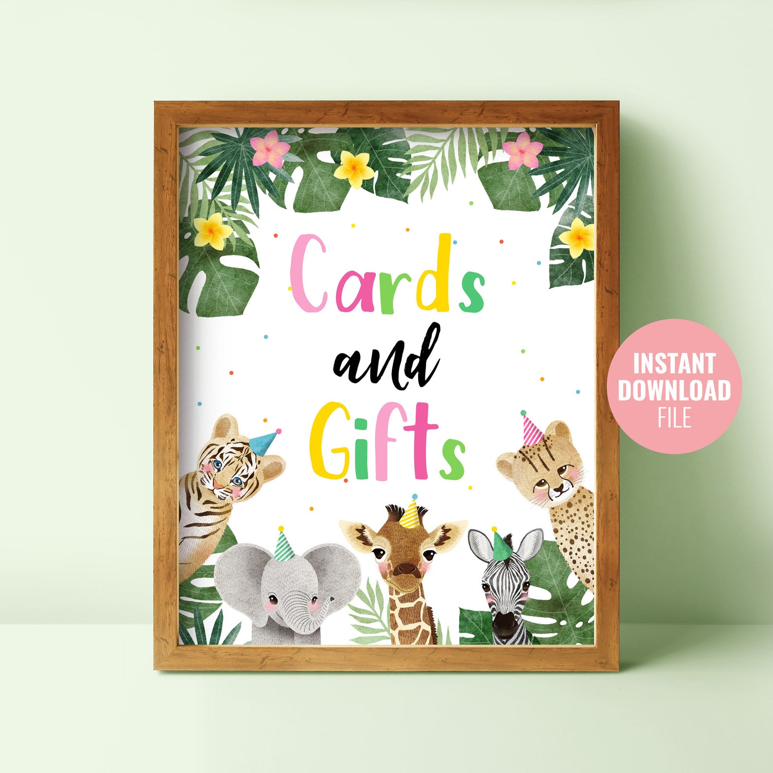 Printable Party Animals Birthday Sign Instant Download Jungle - Etsy
