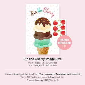 Printable Pin the Cherry Birthday Party Game Instant Download, Here's ...