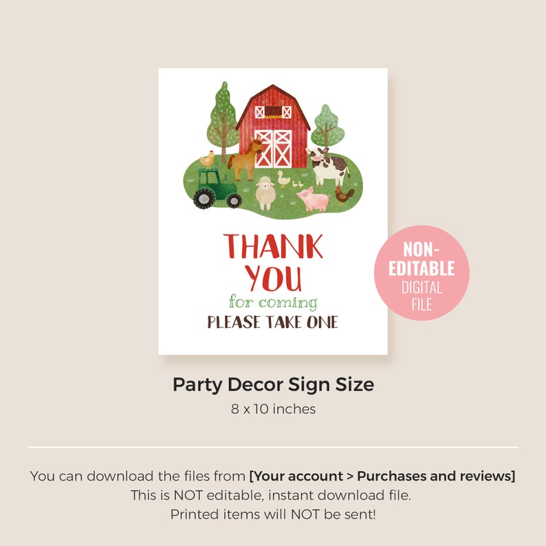 Printable Farm Animals Birthday Sign Instant Download Red - Etsy