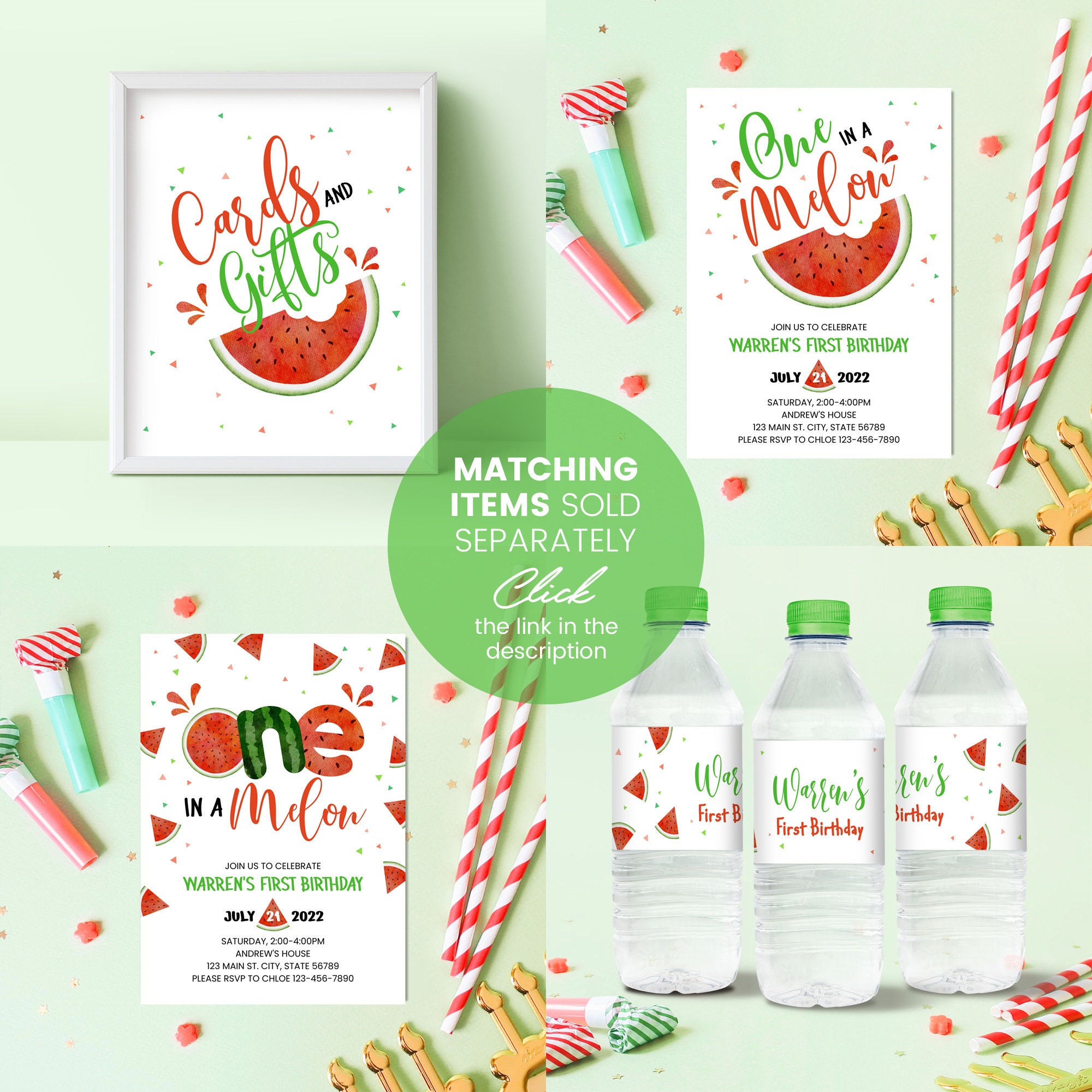 Printable Watermelon Birthday Sign Instant Download | Etsy