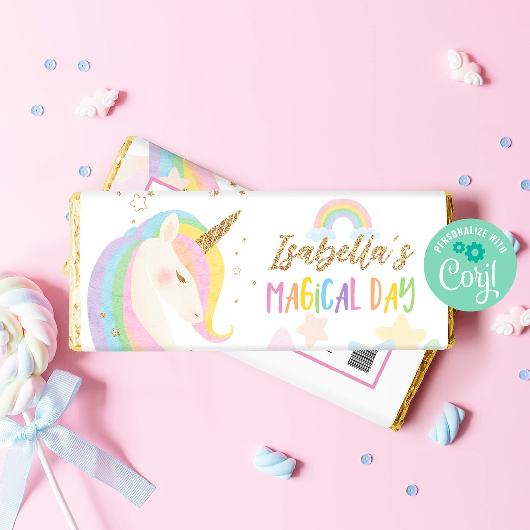 Editable Unicorn Candy Bar Wrapper Template Instant Download, Printable ...