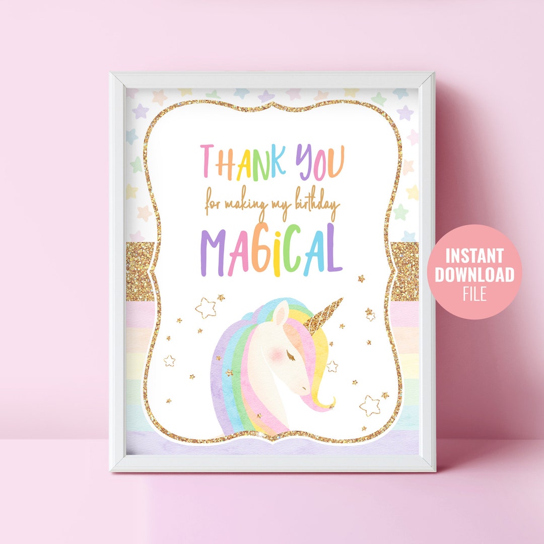 Printable Unicorn Birthday Sign Instant Download, Magical Birthday ...