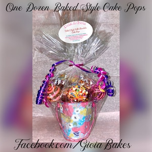 One Dozen Custom Baked Cake Pops dipped in Creamy Ghirardelli Chocolate