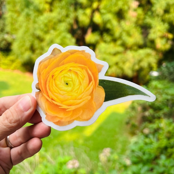 Yellow Rose Sticker Etsy