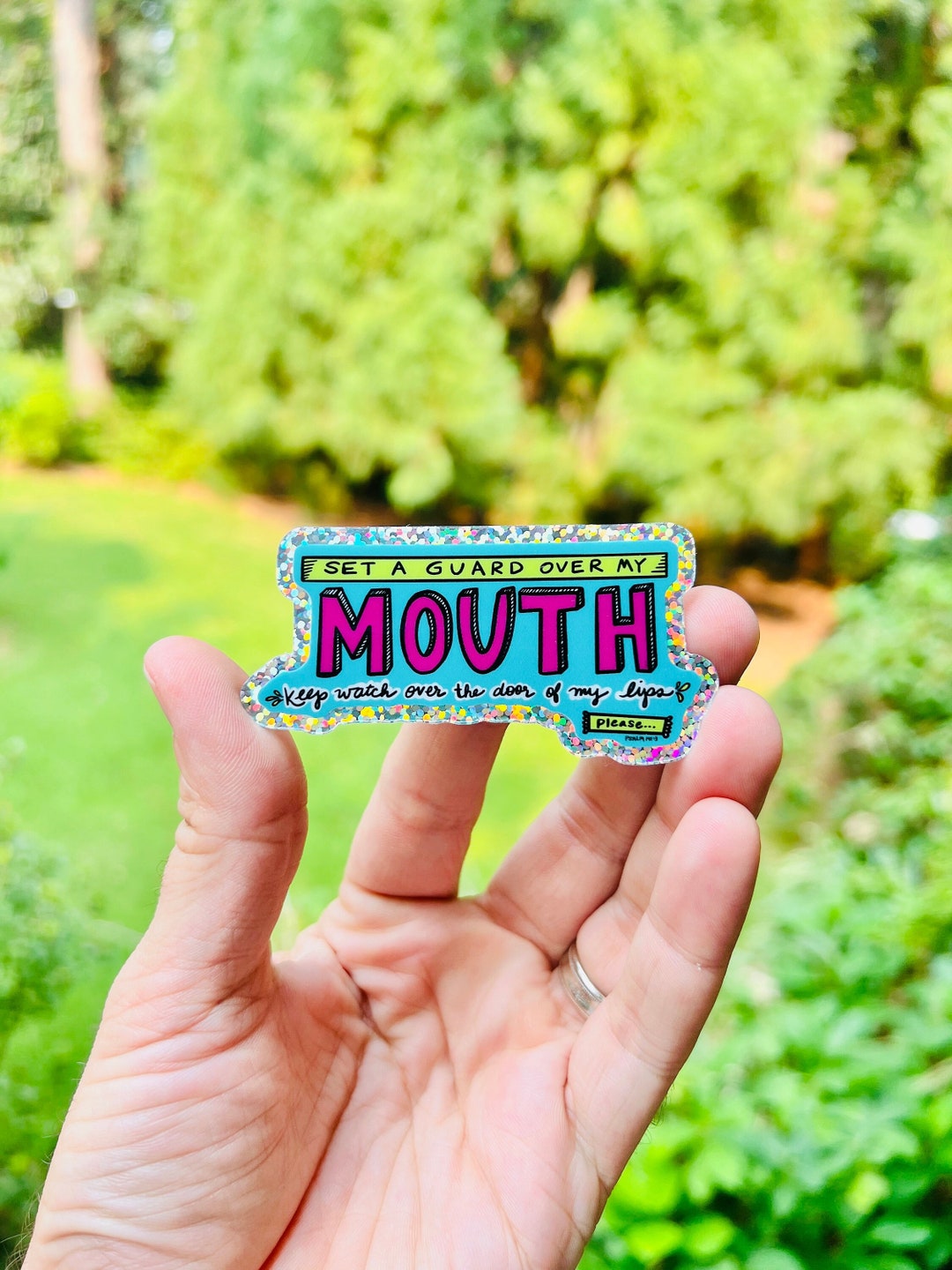 Set a Guard Over My Mouth sticker Etsy