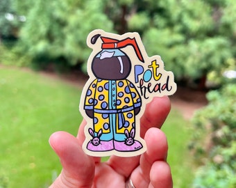 Coffee Pot Head {sticker}
