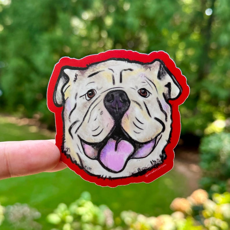 Bulldog Sticker: Waterproof Vinyl Decal - Etsy