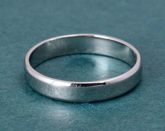 925 sterling silver 4mm band, plain silver ring, handmade ring, unisex silver band