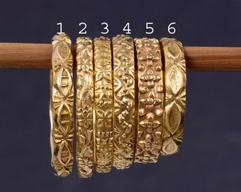 Hammered Brass Stacking Ring, 14k Gold Filled Pattern Ring