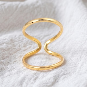 Anneau de Fidget d'arthrite, anneau d'articulation d'attelle, anneau de pouce, anneau fait main, anneau en laiton réglable pour des femmes