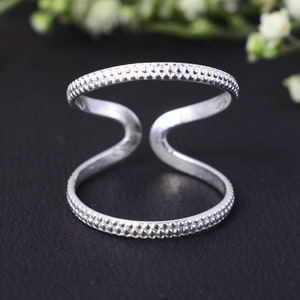 Solid Silver Arthritis splint adjustable Ring 925 sterling silver Handmade Ring Statement ring