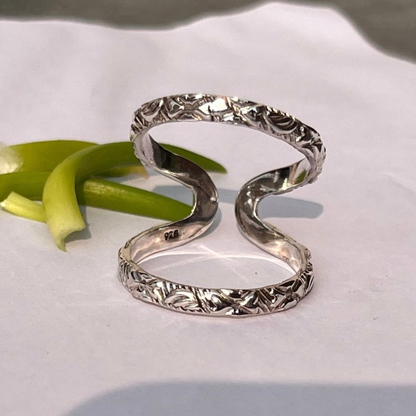 Attelle de doigt d’arthrite réglable en argent sterling 925 Bague faite à la main