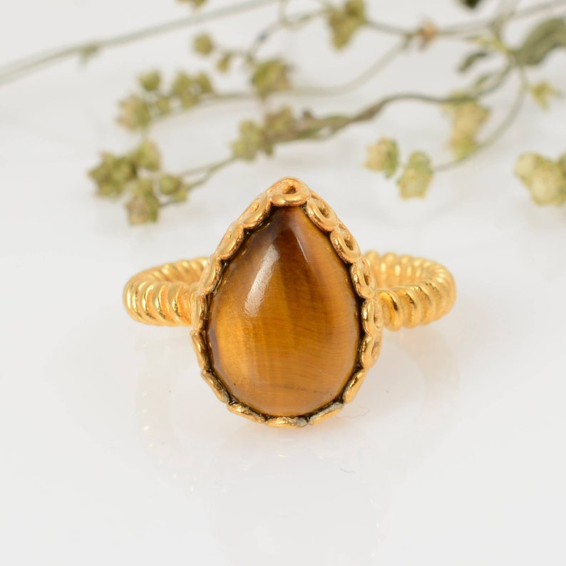 quality Tiger eye ring*gemstone ring*sterling silver ring*silver gemstone ring*handmade ring*natural Tiger eye ring Ramjewel A