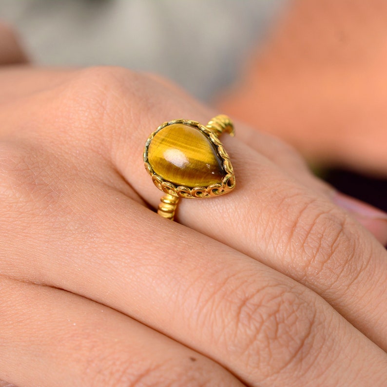 quality Tiger eye ring*gemstone ring*sterling silver ring*silver gemstone ring*handmade ring*natural Tiger eye ring Ramjewel A