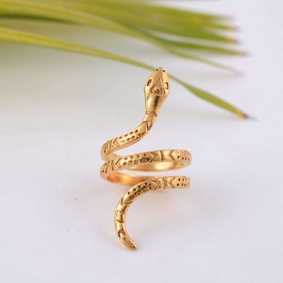 Adjustable Snake Ring - Natural Bronze