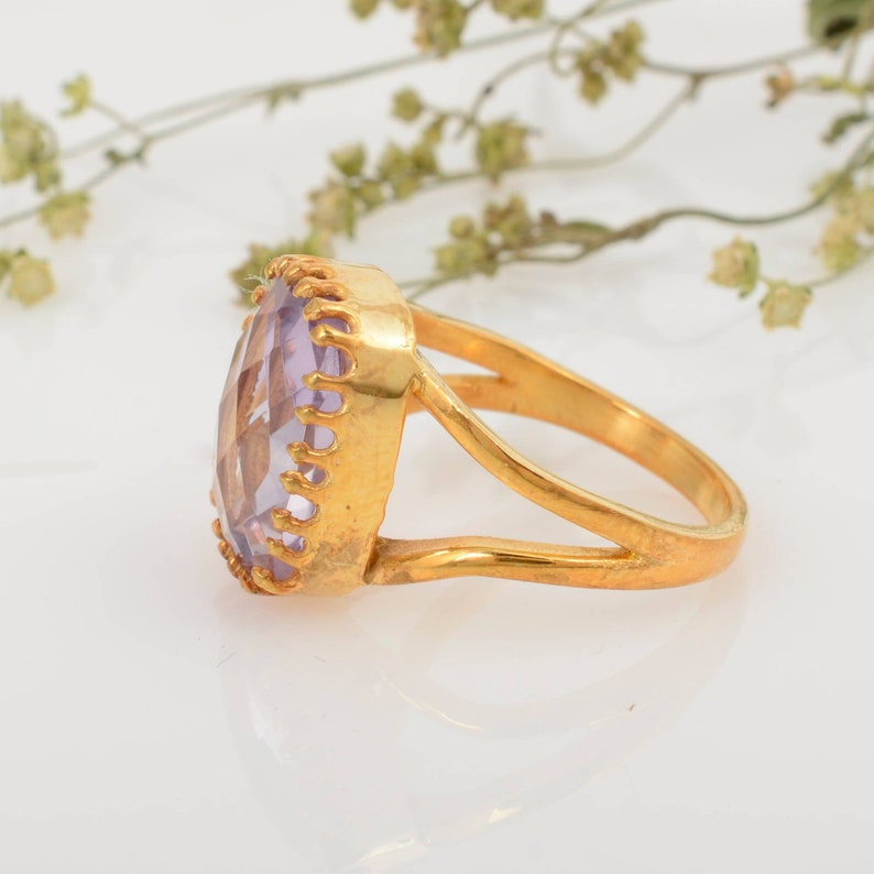 Cushion cut Amethyst Ring,Handmade Ring,Unique Ring,Boho Ring,Anniversary Ring,Wedding Ring,Vintage Ring,Gift Ring,Gift For Her