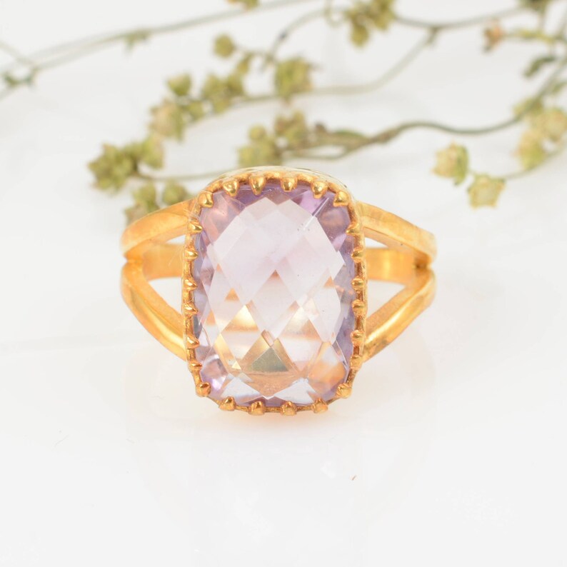 Cushion cut Amethyst Ring,Handmade Ring,Unique Ring,Boho Ring,Anniversary Ring,Wedding Ring,Vintage Ring,Gift Ring,Gift For Her