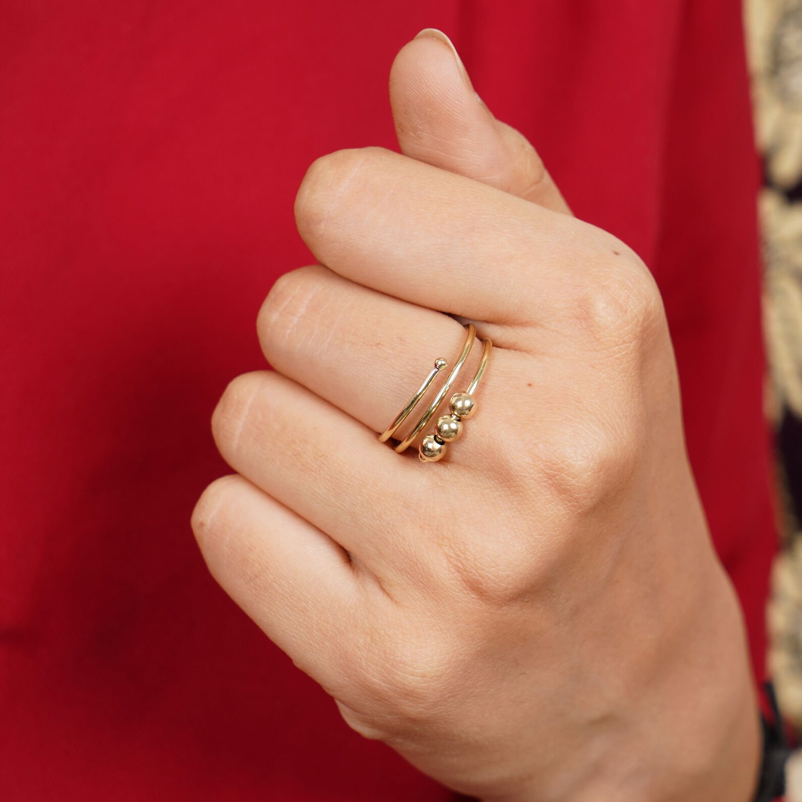 Spinner 14k Gold Filled Anxiety Ring Silver anxiety Ring Etsy